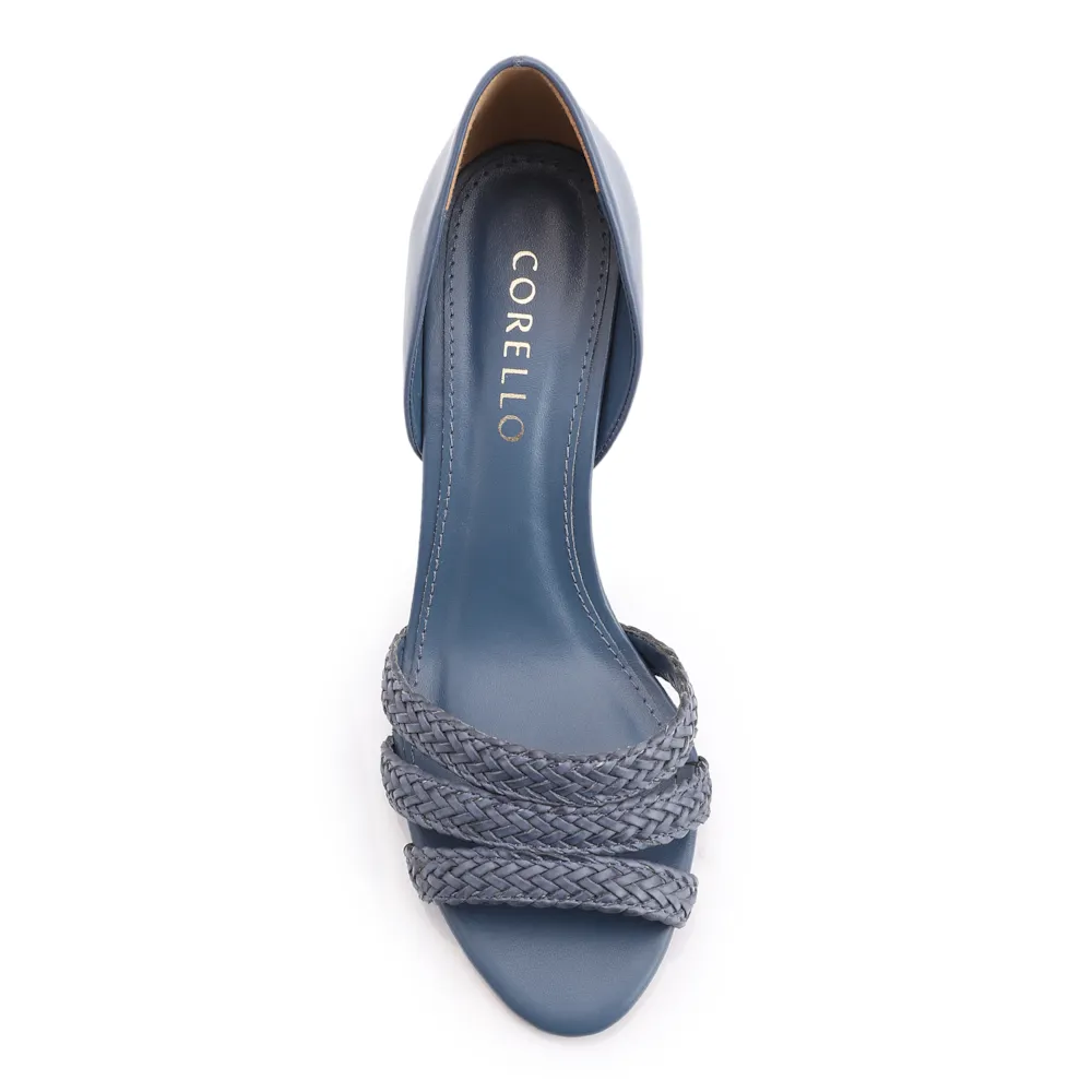 Peep Toe Couro Azul/Alt Tramado Azul - imagem 5