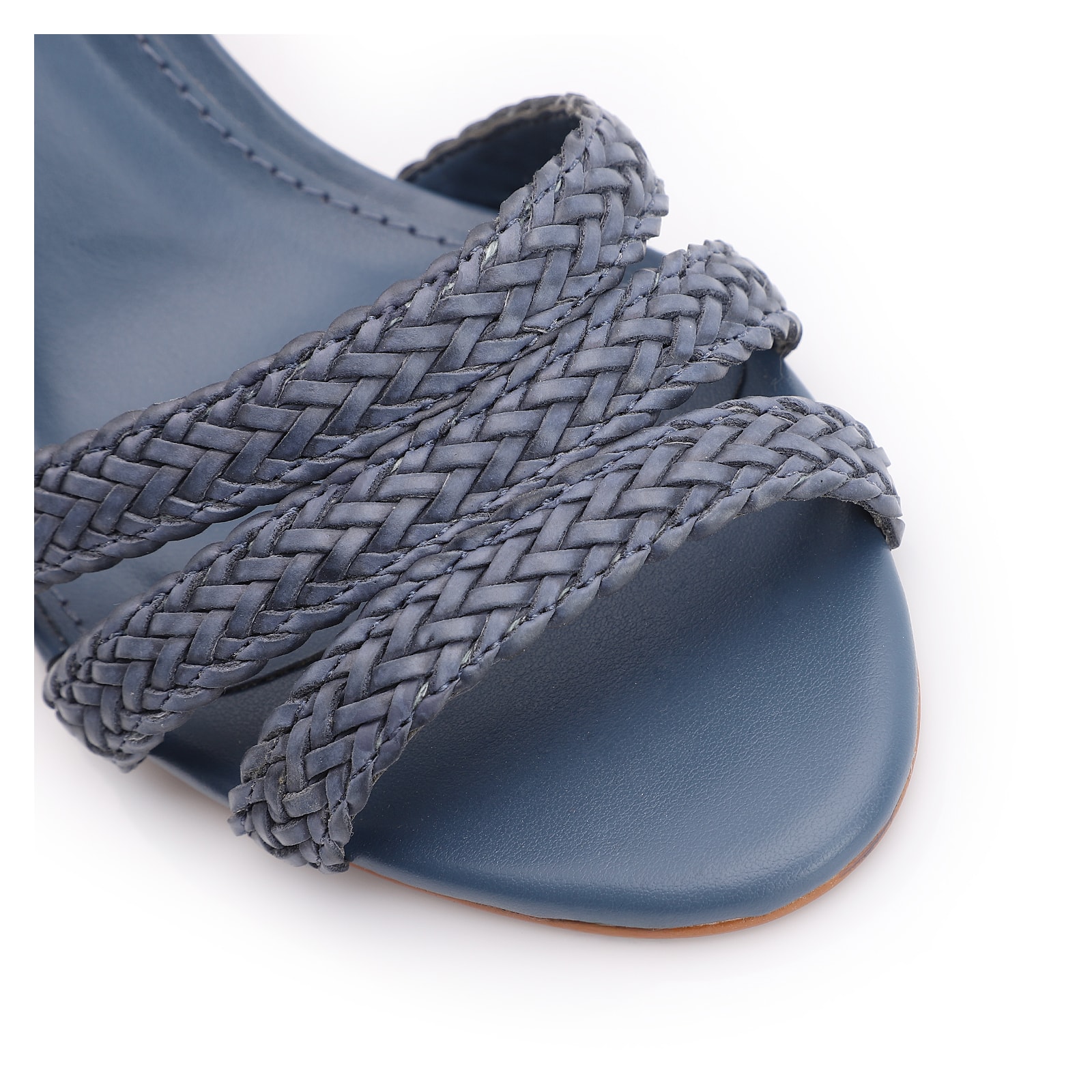 Peep Toe Couro Azul/Alt Tramado Azul