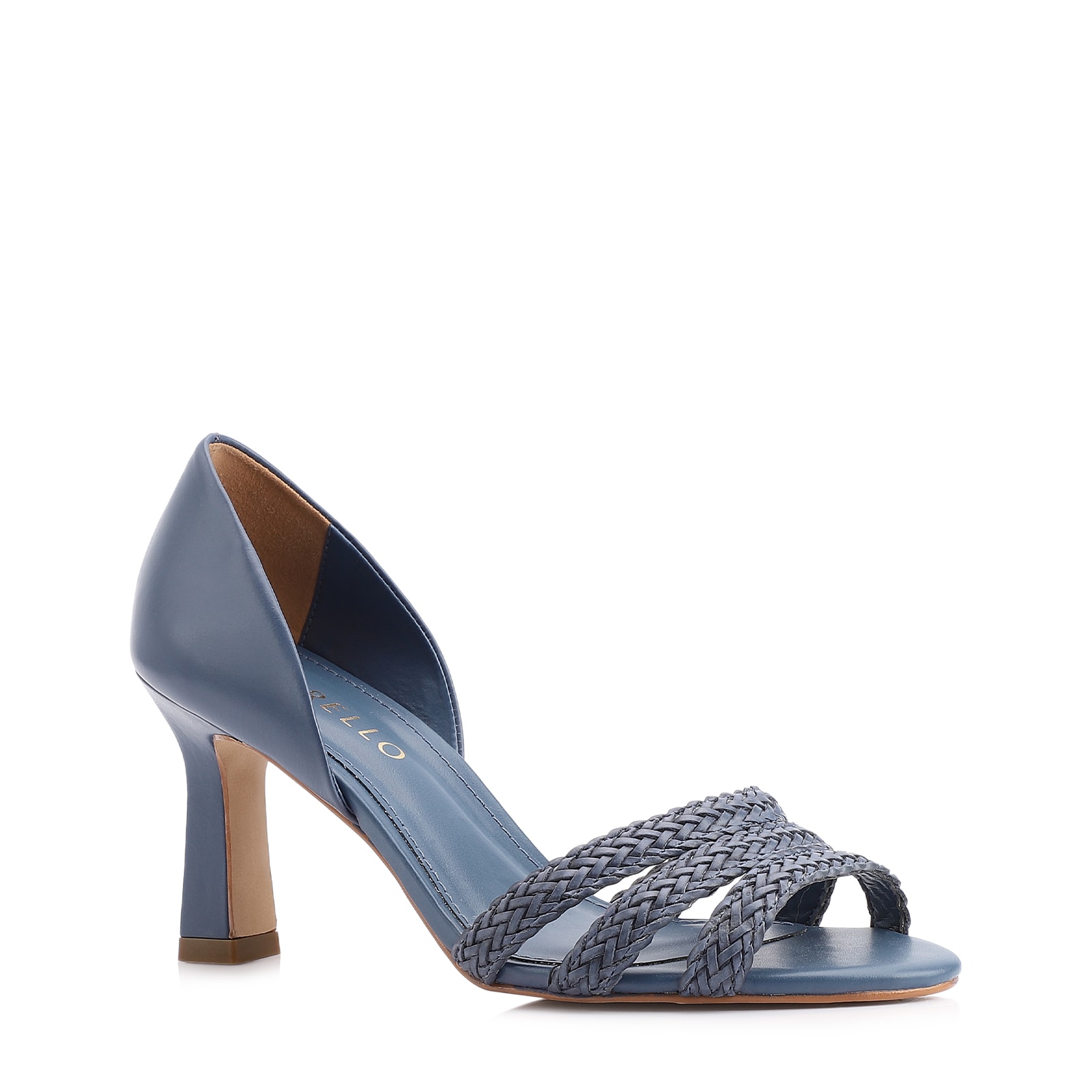 Peep Toe Couro Azul/Alt Tramado Azul