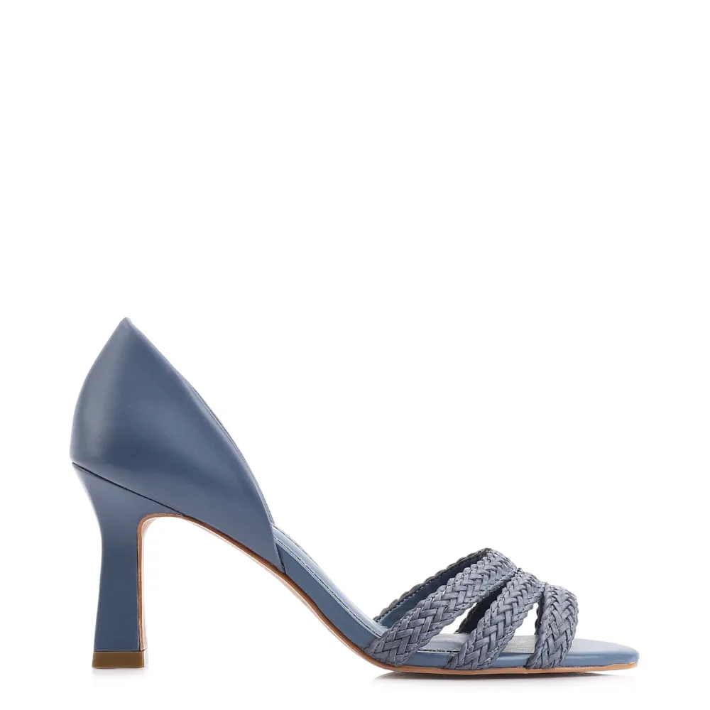 Peep Toe Couro Azul/Alt Tramado Azul - imagem 2