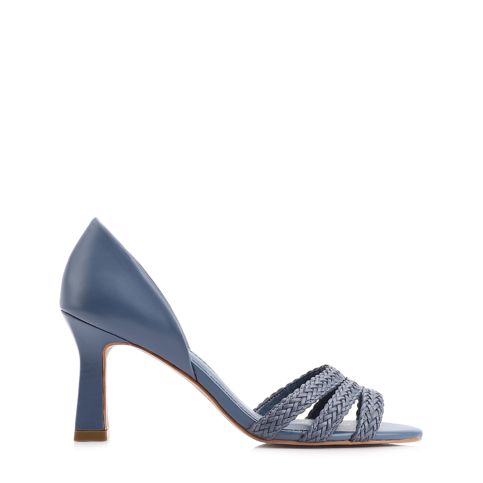 Peep Toe Couro Azul/Alt Tramado Azul