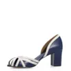 Peep Toe Couro Azul/Off White - imagem 4