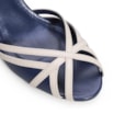 Peep Toe Couro Azul/Off White - imagem 6