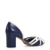Peep Toe Couro Azul/Off White - imagem 3