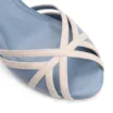 Peep Toe Couro Azul/Off White - imagem 6