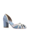 Peep Toe Couro Azul/Off White - imagem 1
