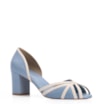 Peep Toe Couro Azul/Off White - imagem 1