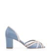 Peep Toe Couro Azul/Off White - imagem 2
