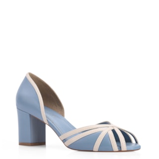 Couro Azul/Off White
