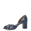 Peep Toe Couro Azul/Off White - imagem 5