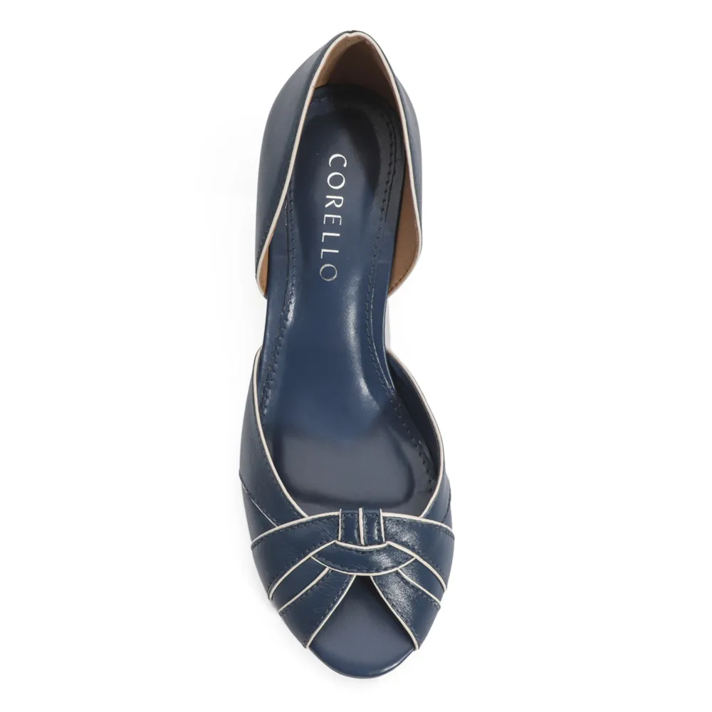 Peep Toe Couro Azul/Off White - imagem 6