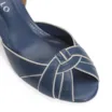Peep Toe Couro Azul/Off White - imagem 7