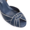Peep Toe Couro Azul/Off White - imagem 7