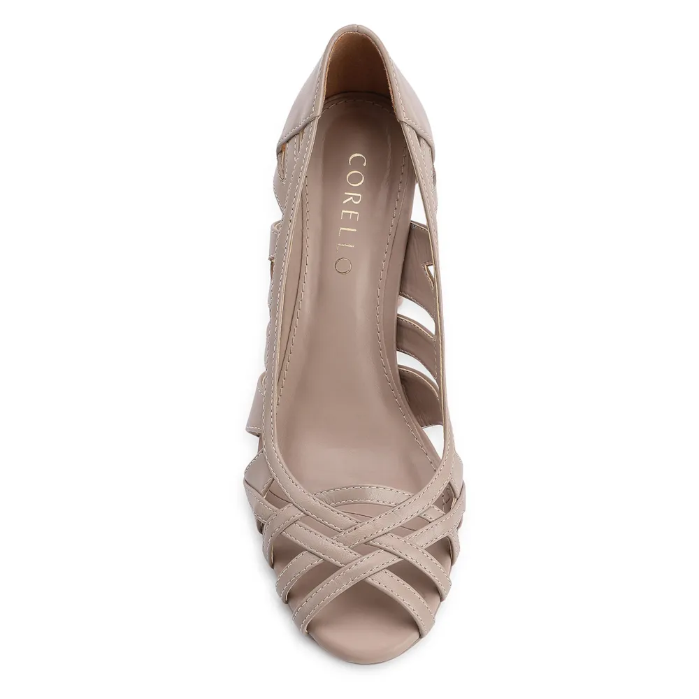 Peep Toe Couro Bege - imagem 5
