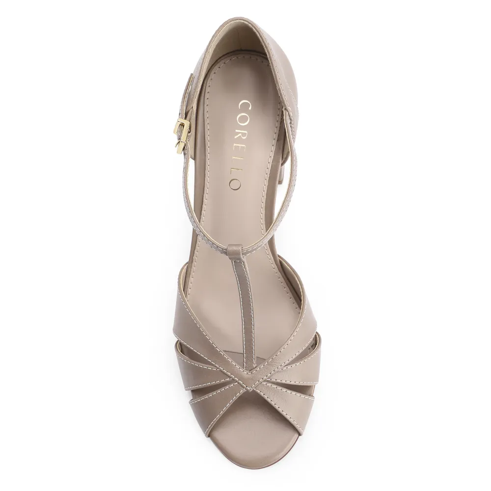Peep Toe Couro Bege - imagem 5