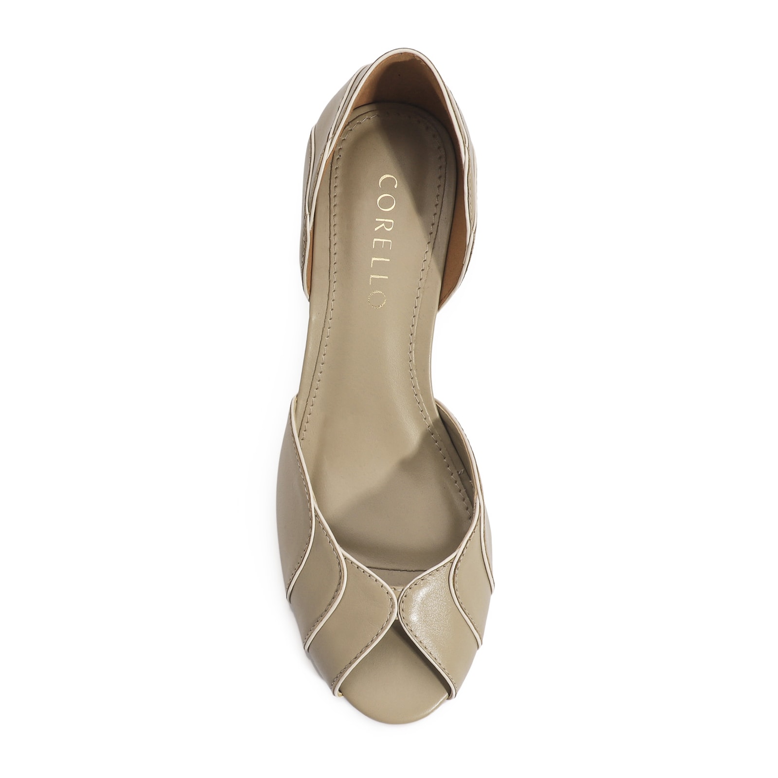 Peep Toe Couro Bege
