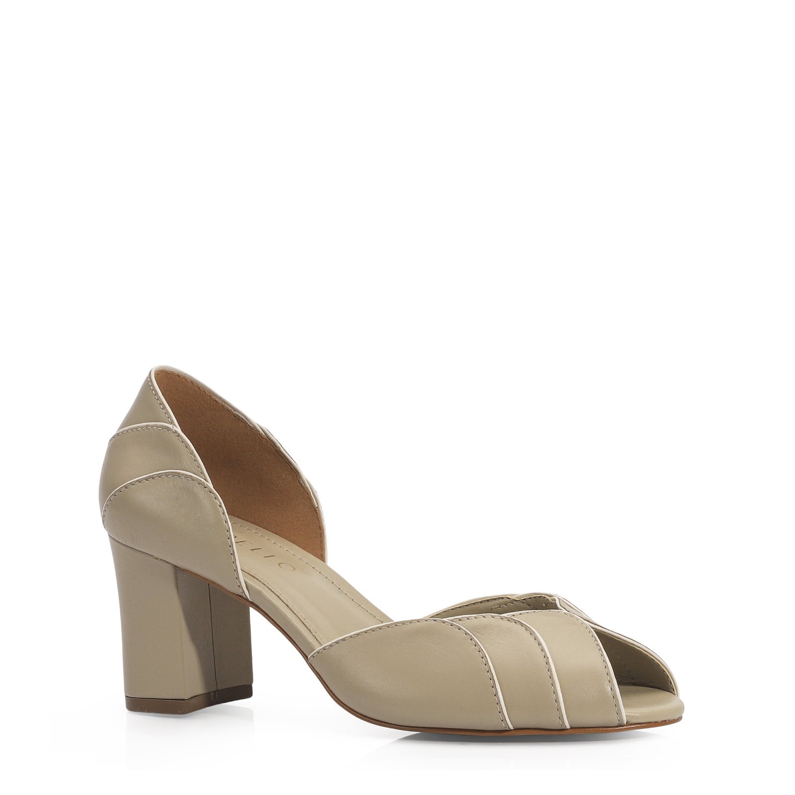 Peep Toe Couro Bege