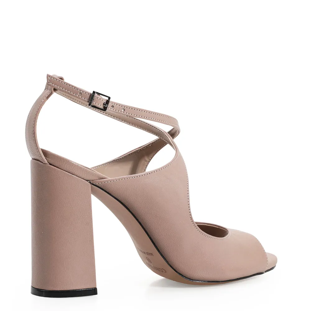Peep Toe Couro Bege - imagem 4