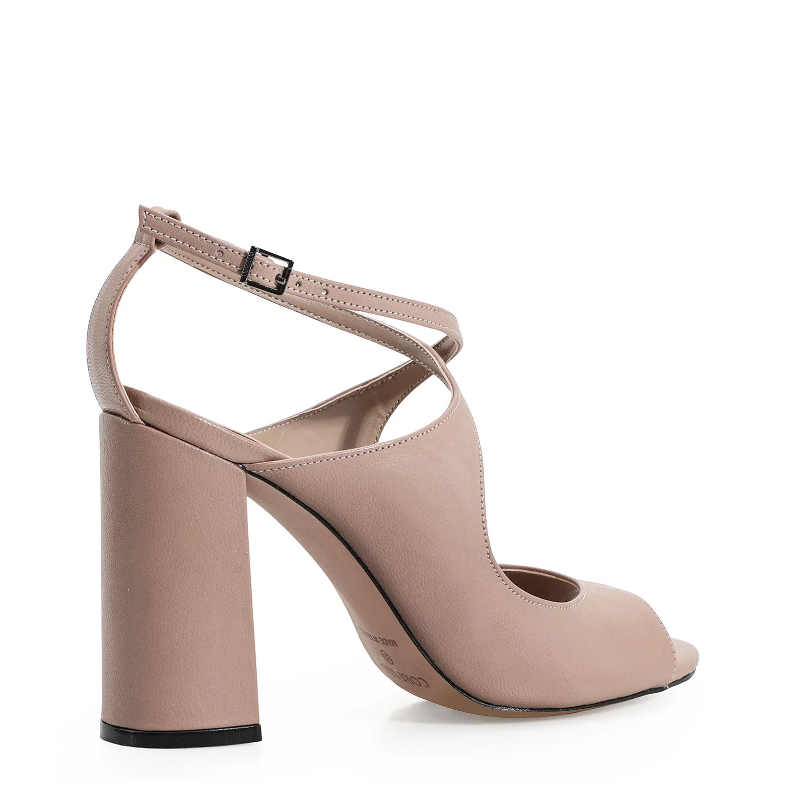 Peep Toe Couro Bege