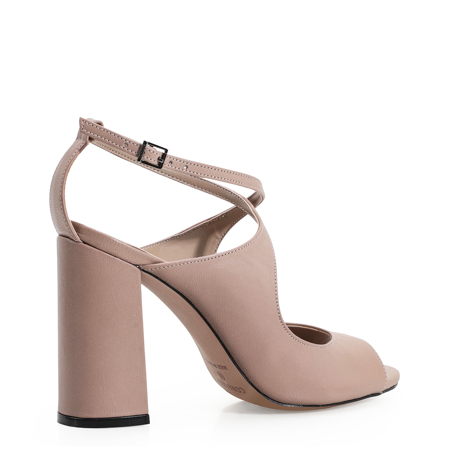 Peep Toe Couro Bege