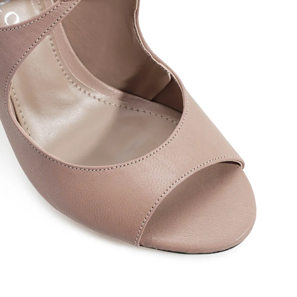 Peep Toe Couro Bege - imagem 7