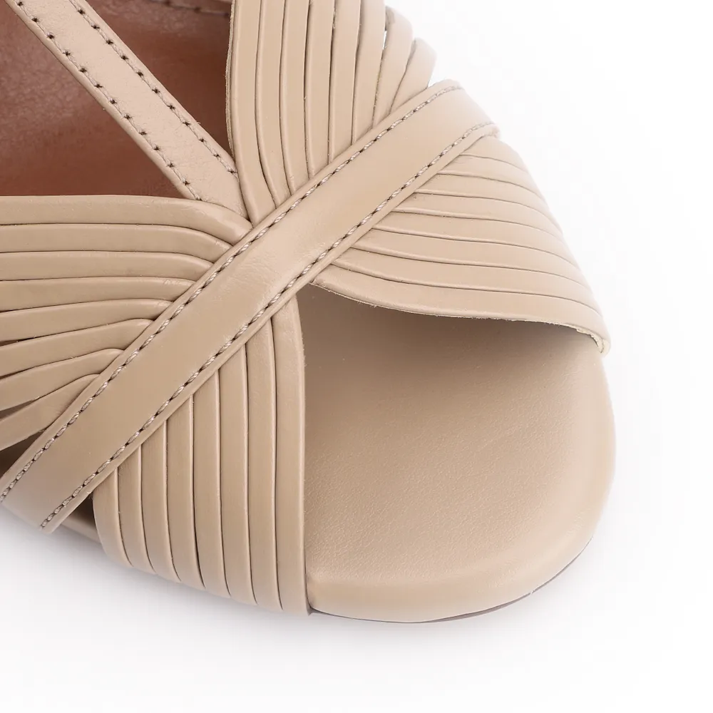 Peep Toe Couro Bege/Alt Bege - imagem 7