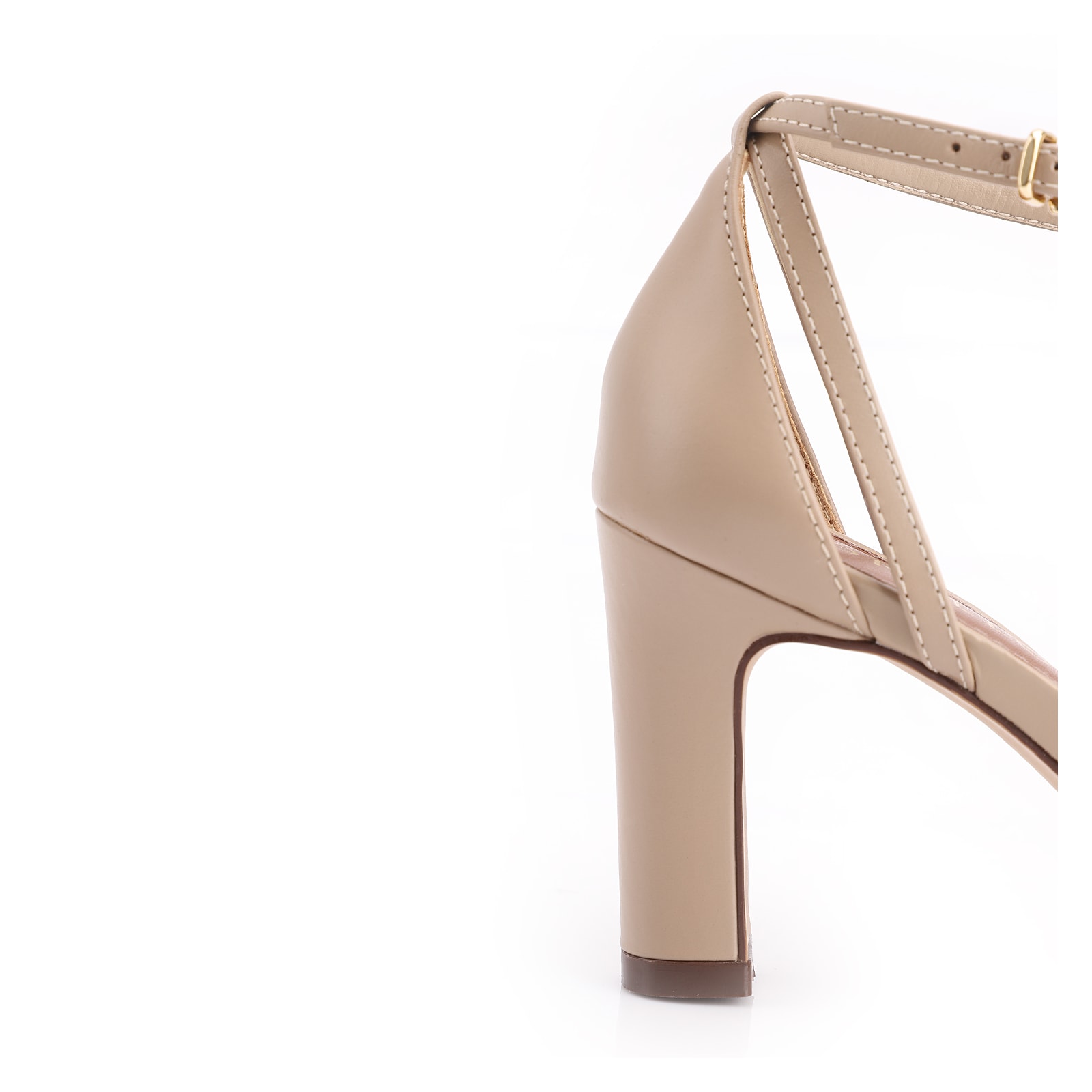 Peep Toe Couro Bege/Alt Bege