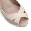 Peep Toe Couro Bege/Off White - imagem 6