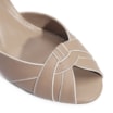 Peep Toe Couro Bege/Off White - imagem 7