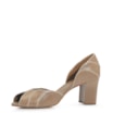 Peep Toe Couro Bege/Off White - imagem 4