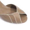 Peep Toe Couro Bege/Off White - imagem 6