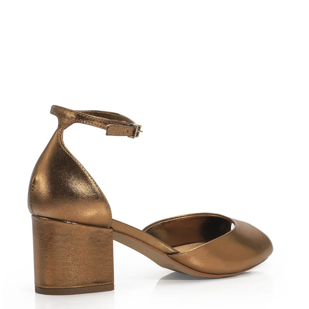 Peep Toe Couro Bronze - imagem 3