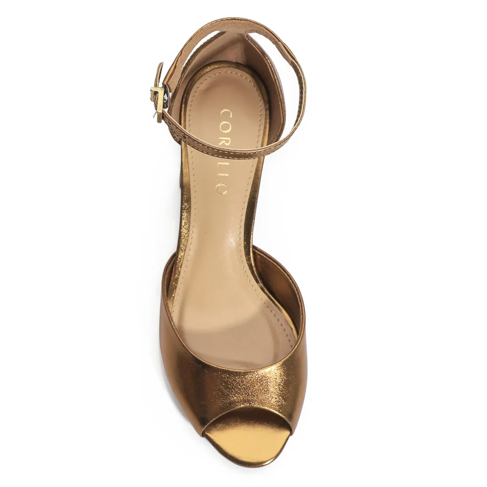 Peep Toe Couro Bronze - imagem 5