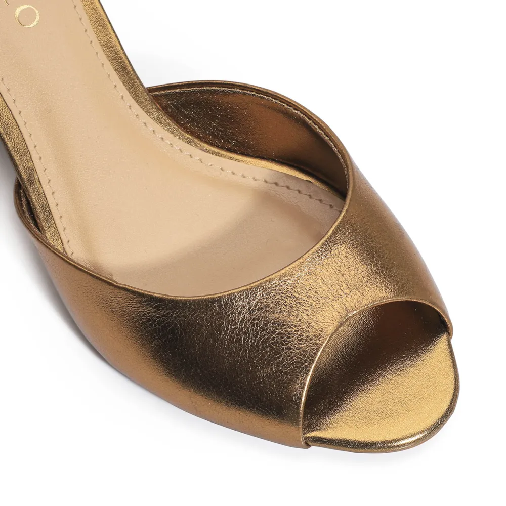 Peep Toe Couro Bronze - imagem 6