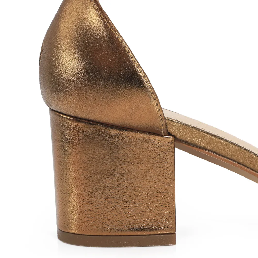 Peep Toe Couro Bronze - imagem 7