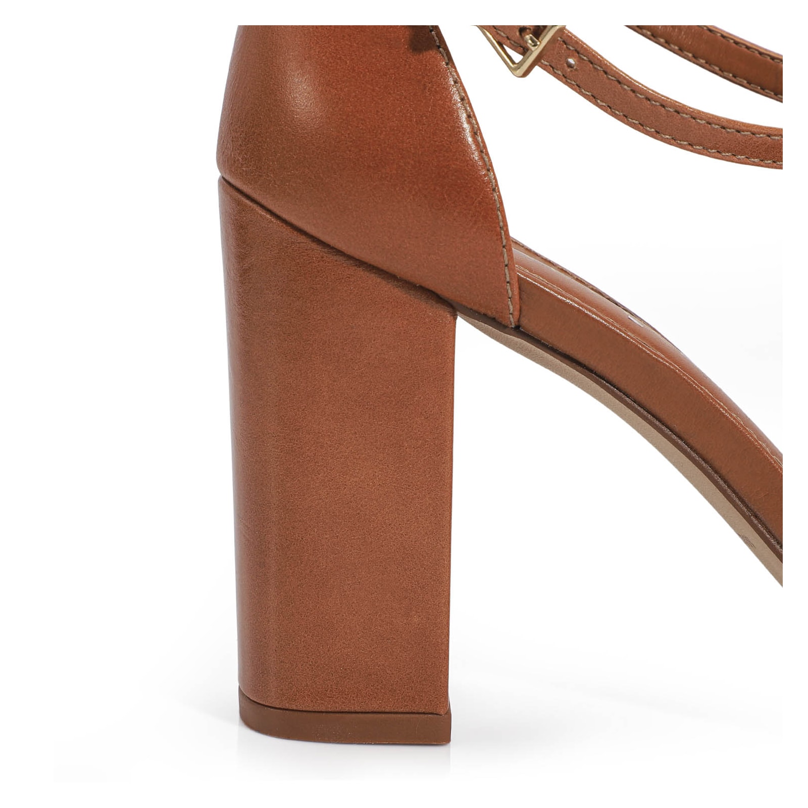 Peep Toe Couro Caramelo