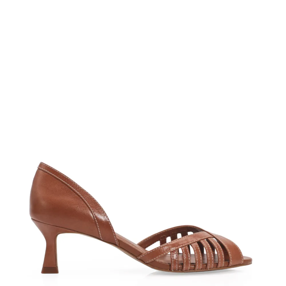 Peep Toe Couro Caramelo - imagem 3