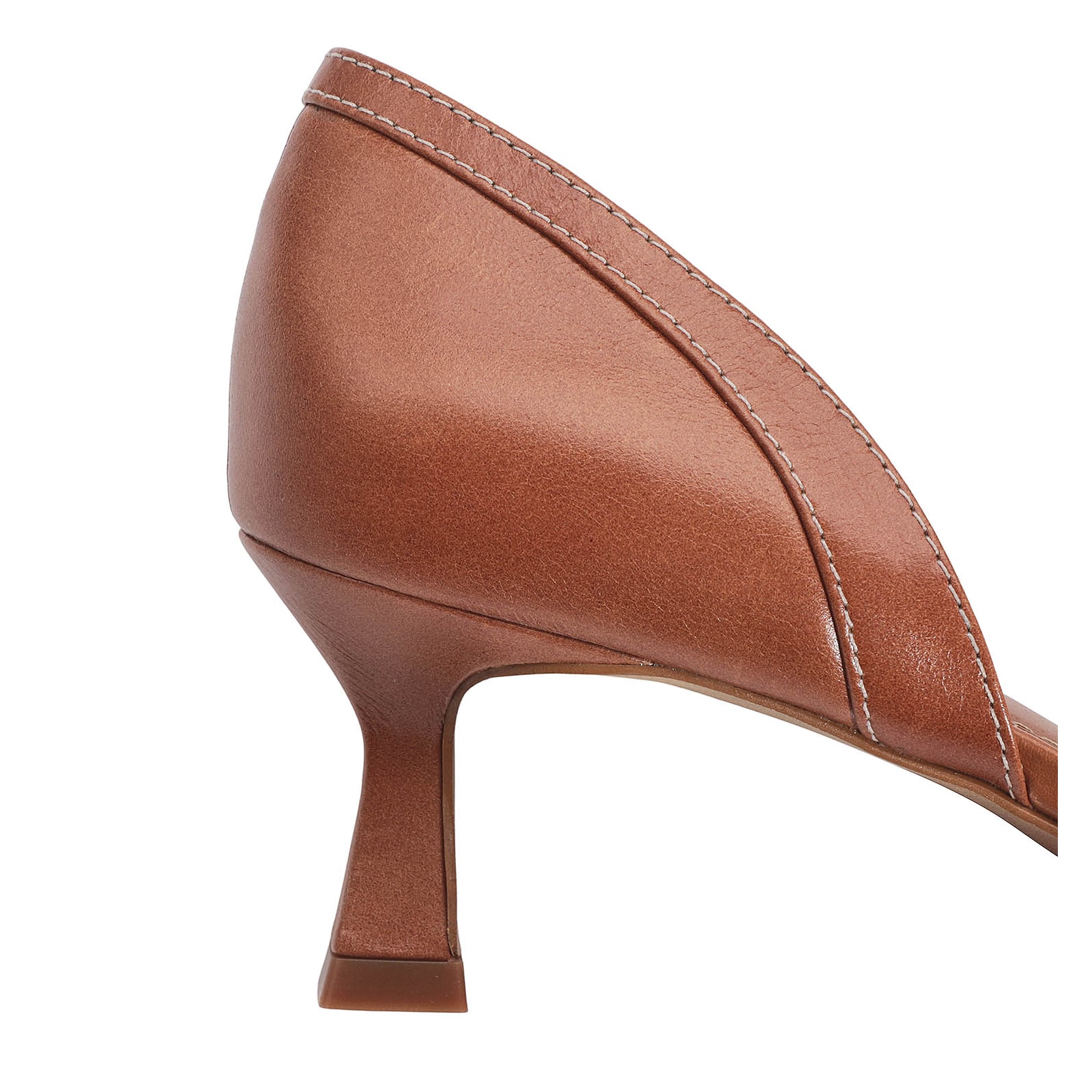 Peep Toe Couro Caramelo