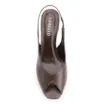 Peep Toe Couro Estonado Marrom Escuro - imagem 5
