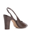 Peep Toe Couro Estonado Marrom Escuro - imagem 4