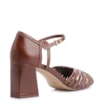 Peep Toe Couro/Gianduia Alt Marrom Escuro - imagem 3