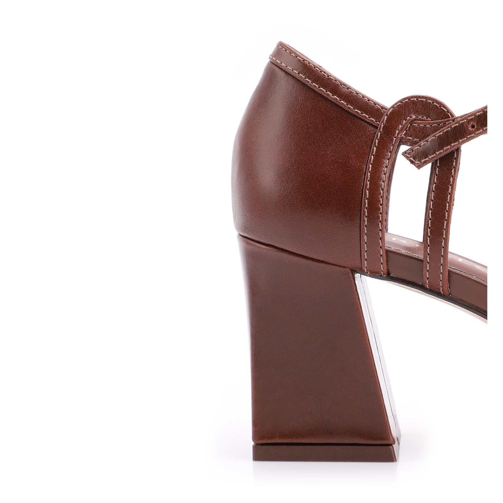 Peep Toe Couro/Gianduia Alt Marrom Escuro