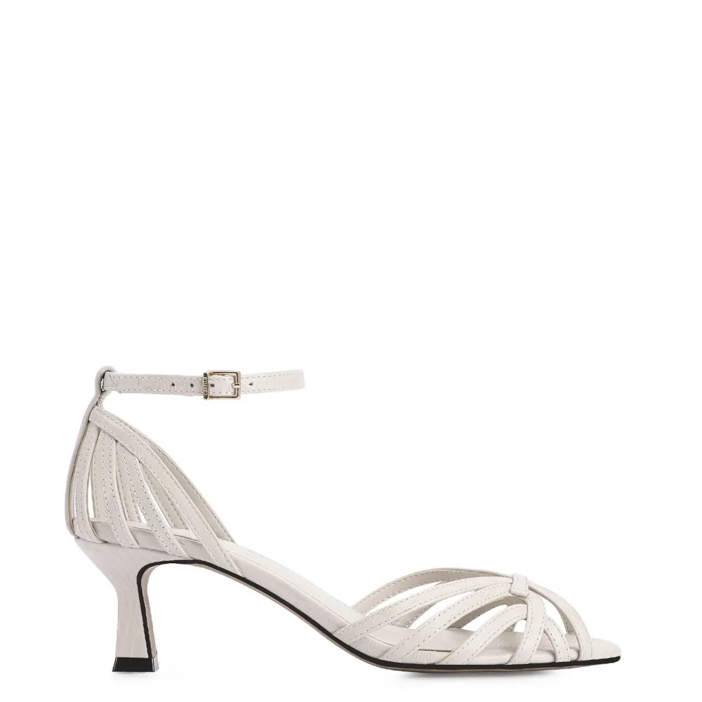 Peep Toe Couro Lezard Off White - imagem 2