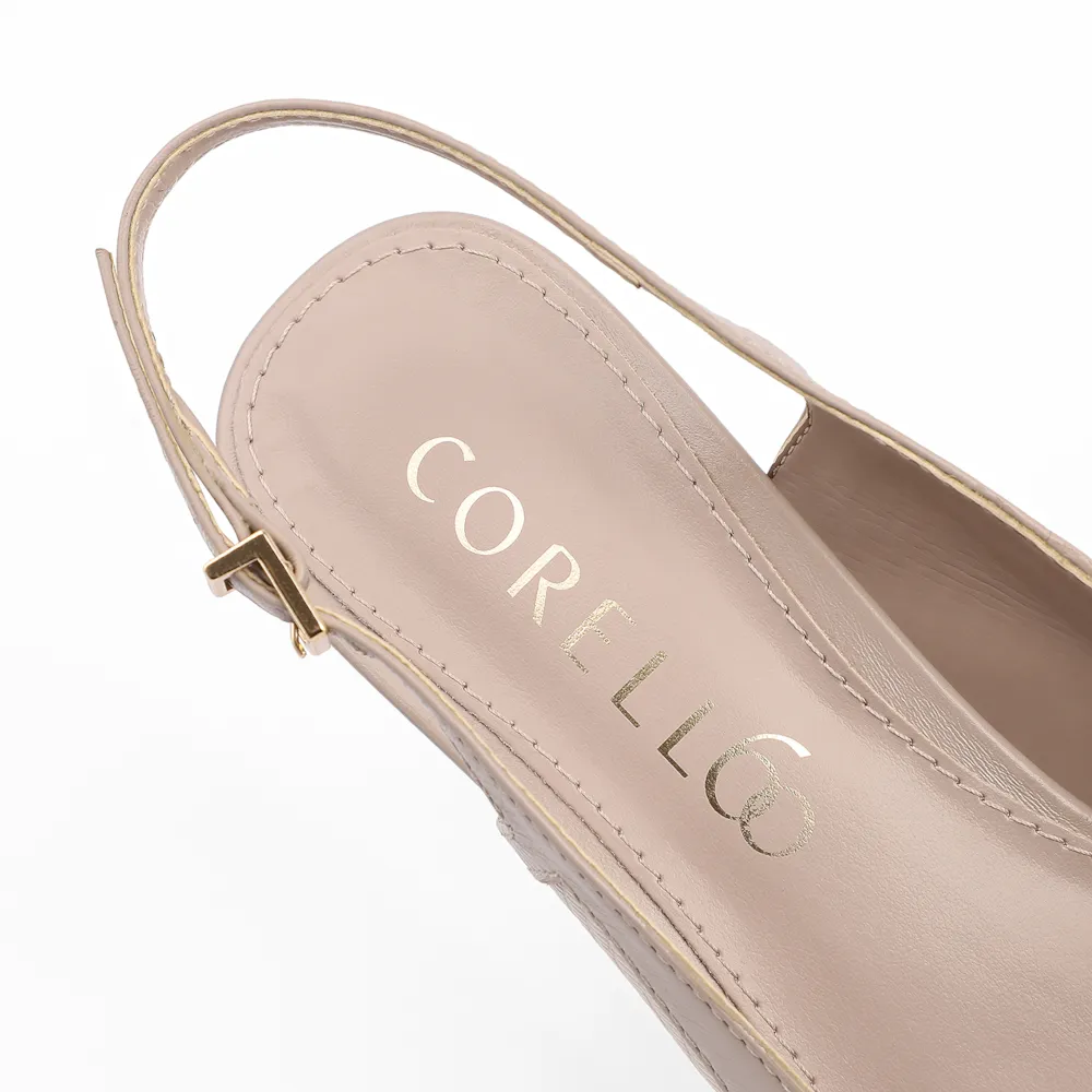 Peep Toe Couro Lezard Off White/Couro Bege - imagem 7