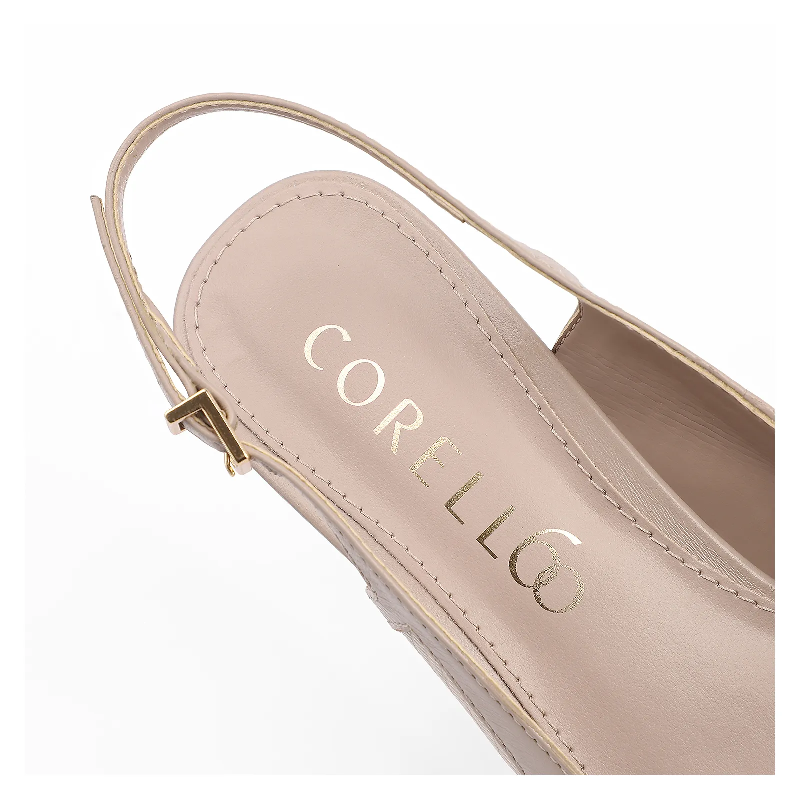 Peep Toe Couro Lezard Off White/Couro Bege