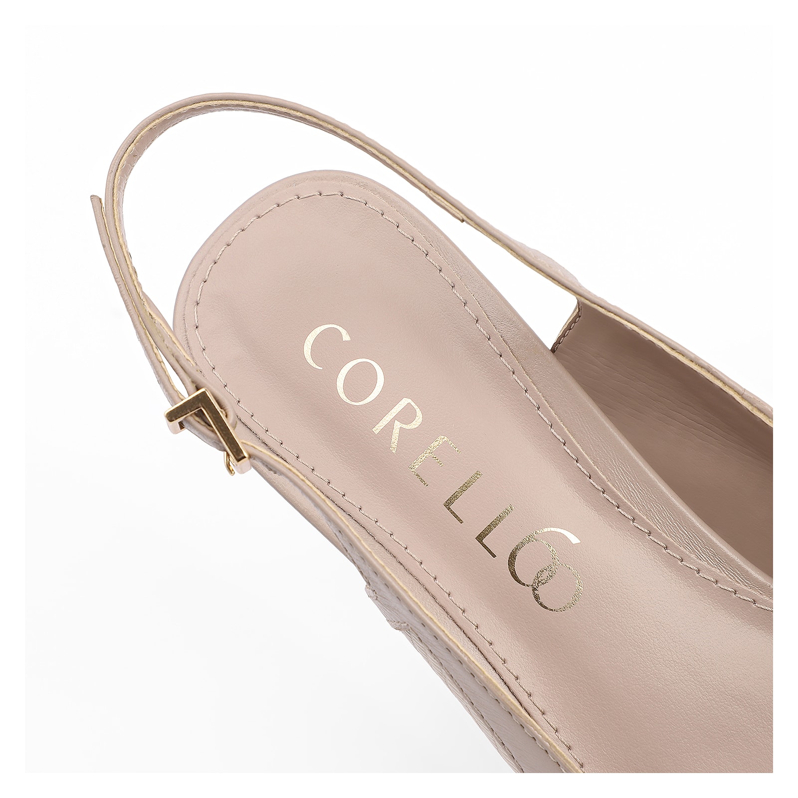 Peep Toe Couro Lezard Off White/Couro Bege