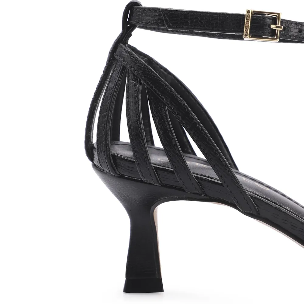Peep Toe Couro Lezard Preto - imagem 7