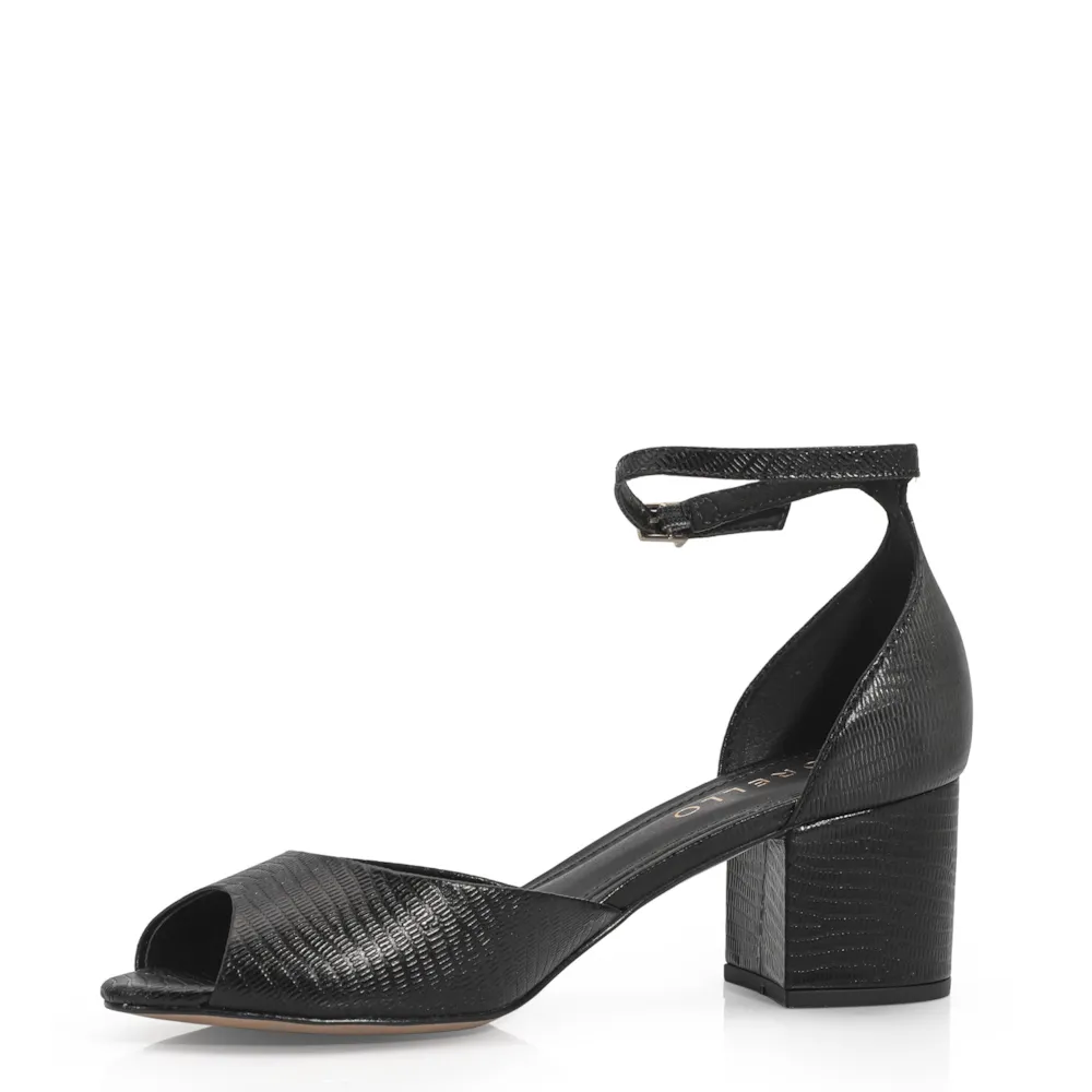 Peep Toe Couro Lezard Preto - imagem 5