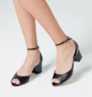 Peep Toe Couro Lezard Preto - imagem 2