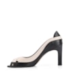 Peep Toe Couro Lezard Preto/Couro Off White - imagem 4